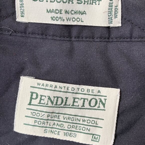 Pendleton Wool Red Plaid Over Shirt Mens Size M - Picture 5 of 6